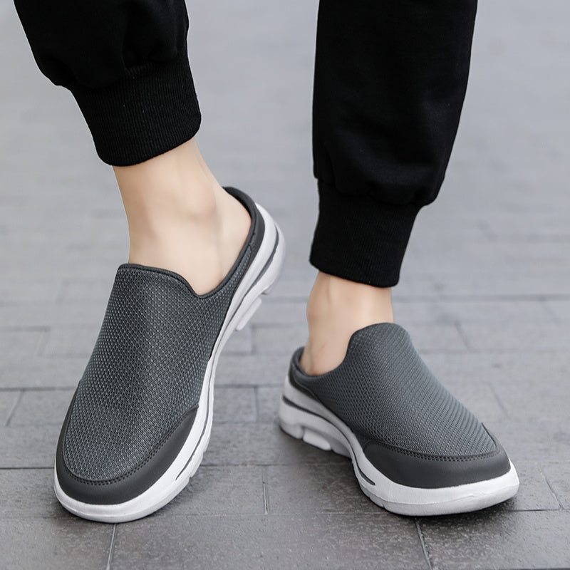 Flexor™ | Herrer Slip-On Sneakers med Åben Hæl | Åndbare Mesh Indendørssko til Sommer og Gåture