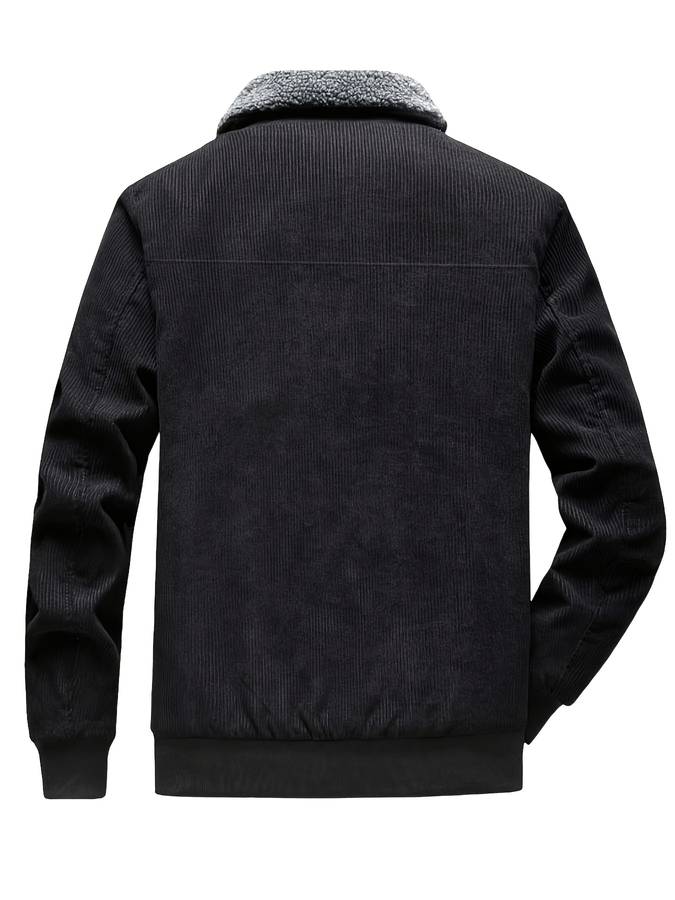 Torron™ | Herrer Jakke I Fløjl Med Teddyfor Og Pelskrave | Varm Vintage Bomberstil