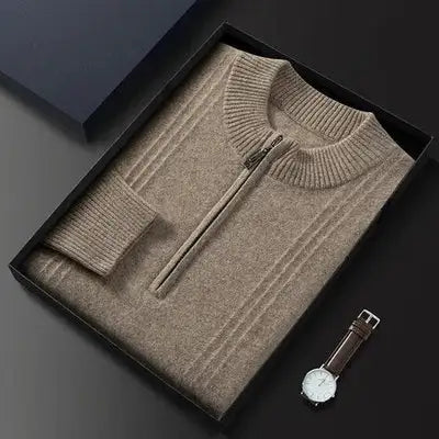 Renzo™ | Herrer Luksuriøs Cashmere Half-Zip Trøje