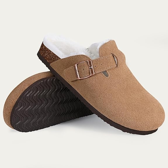 Arctic UrbanClassic™ | Komfortable Træsko med Blød Inderside og Klassisk Design | Varme Vintermules med Korksål, Teddybetræk og Skridsikker Sål