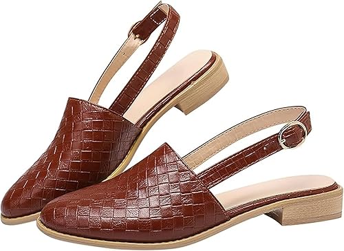 Aria | Damer Slingback Loafers | Flettet & Åben Hæl | Lav Hæl | Komfortabel & Trendy Sommertsko