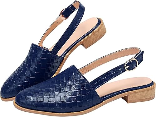 Aria | Damer Slingback Loafers | Flettet & Åben Hæl | Lav Hæl | Komfortabel & Trendy Sommertsko