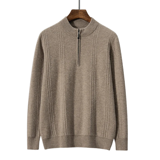 Matteo | Fintstrikket Half-Zip Sweater Herre