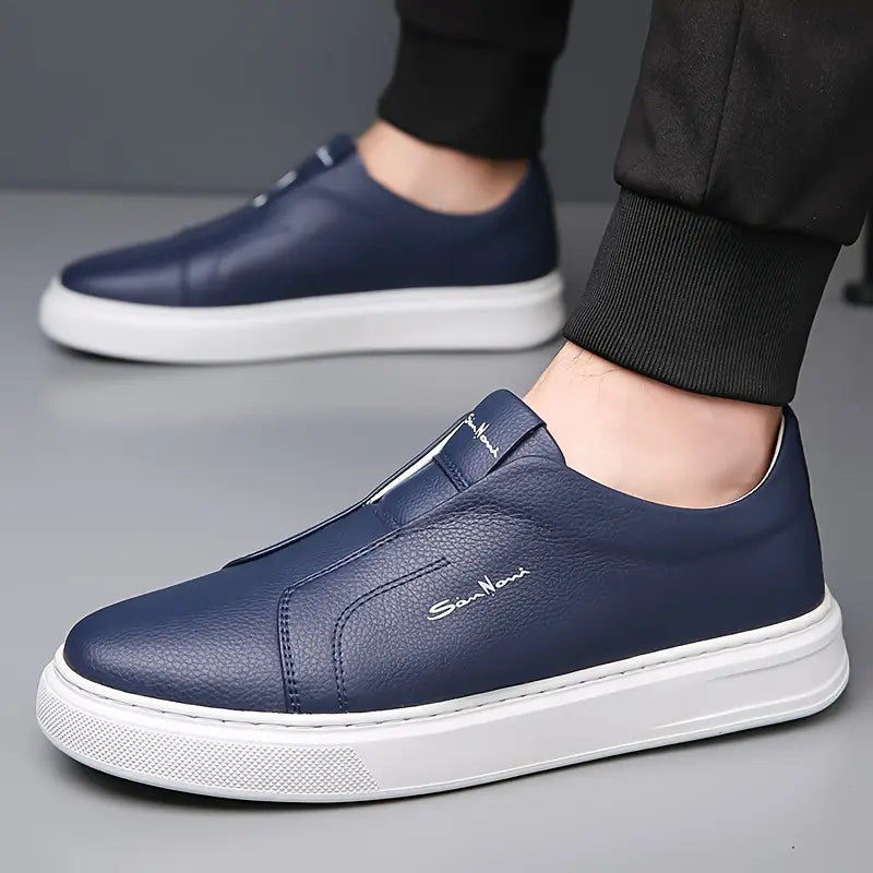 Arlen | Herre Slip-On Sneakers | Slip‑On Sko | Kunstlæder & Elastiske Sider | Komfortabel & Skridsikker