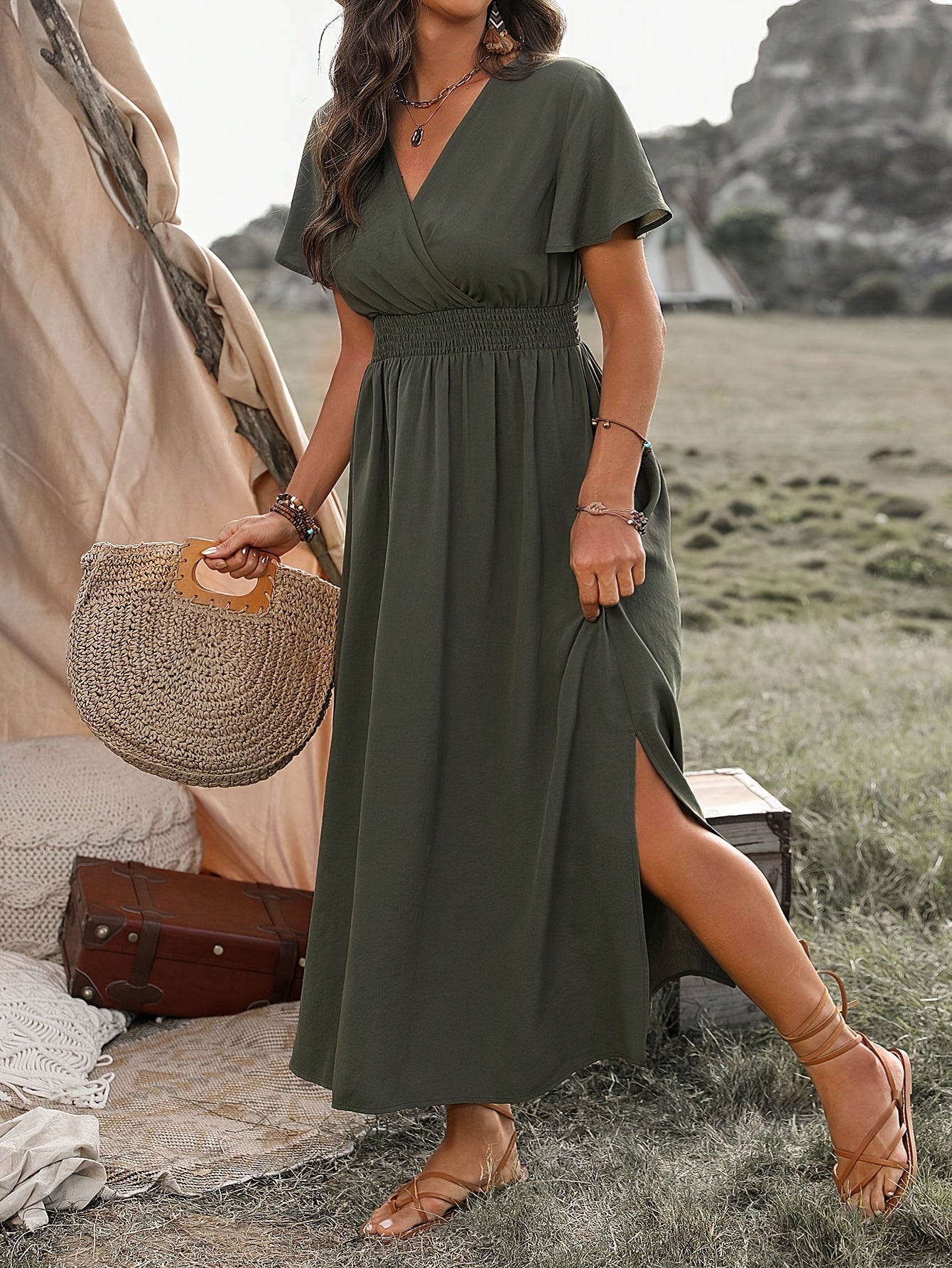 Livia | Elegant Maxi Kjole med V-hals