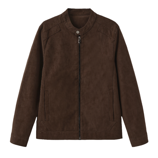 Maveron | Herre Ruskindslook Jakke med Ståkrave