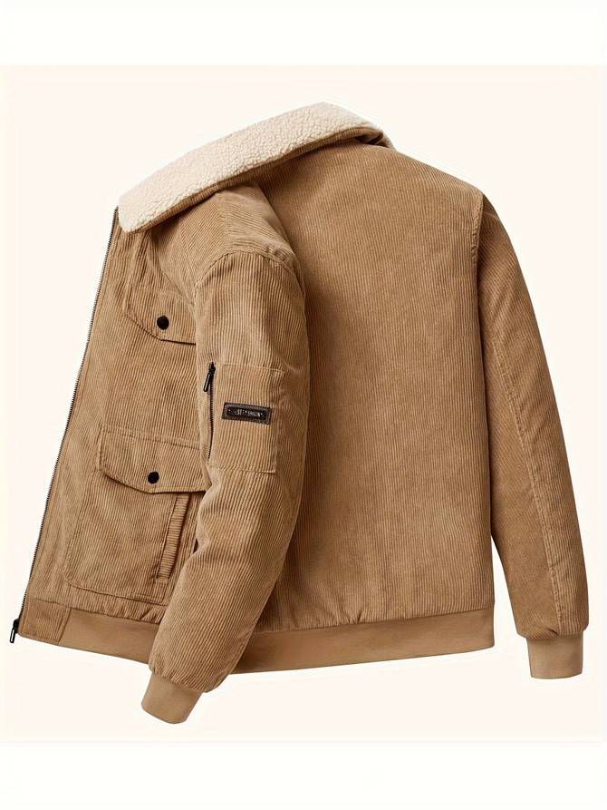 Torron™ | Herrer Jakke I Fløjl Med Teddyfor Og Pelskrave | Varm Vintage Bomberstil