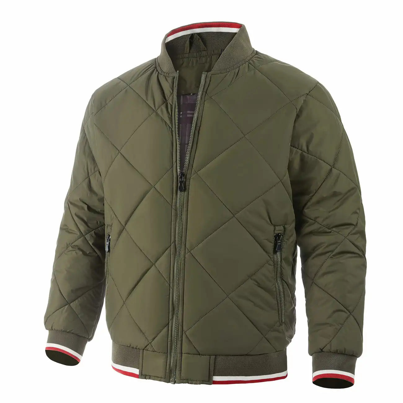 Daniël™ | Herrer Vatteret Bomberjakke Med Diamantquilt Og Ternet For | Let Mellemsæson Jakke Til Efterår Og Vinter