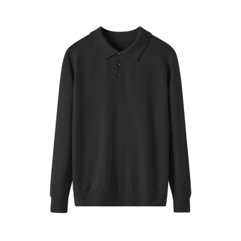 Renato™ | Herre Finstrikket Langærmet Poloshirt med Polokrave | Slim Fit Smart Casual Polo i Neutrale Farver