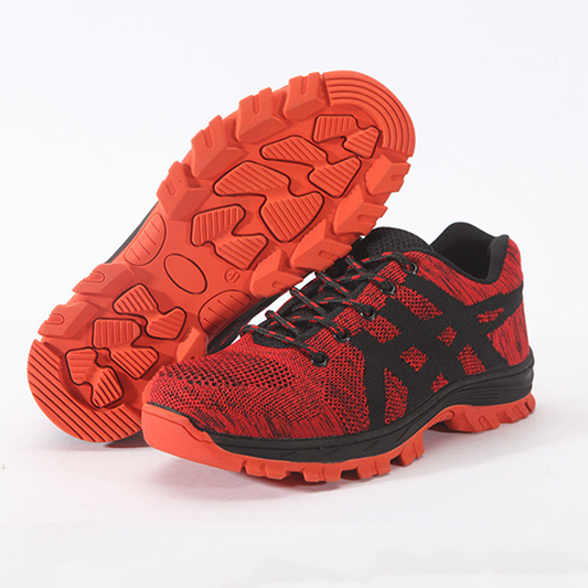 Fortanox™ | Herre Arbejdssko med Ståltå | Sporty Sikkerhedssko med Skridsikker Sål, Kevlar Mellemsål og Åndbart Mesh