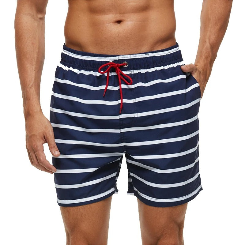 Lazaro™ | Herrer Badebukser med Tropisk Ananasprint | Hurtigttørrende Badeshorts med Snøre og Sidelommer