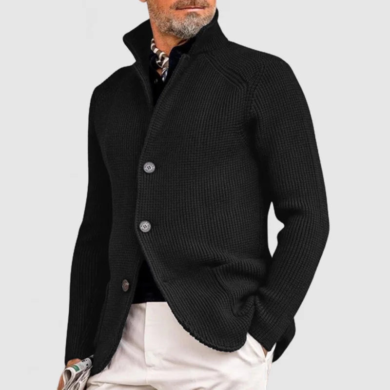 Nico™ | Herrer Ribbet, Behagelig og Varm Cardigan med Knapper