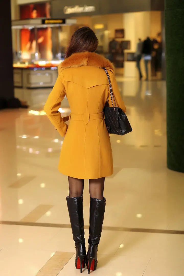 Vivienne | Frakke med Faux Fur Krave