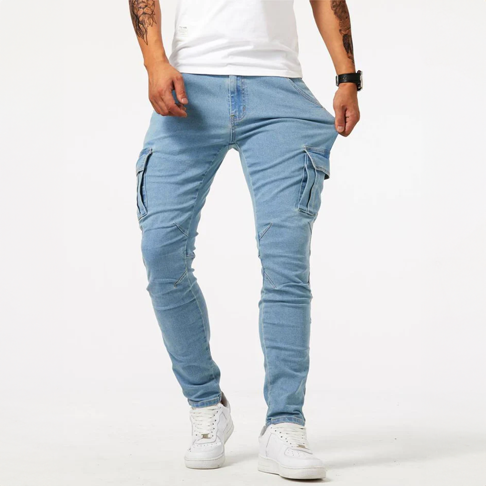 Nerev™ | Elegant Mænd Cargobukser med Slank Pasform og Avanceret Stretch-Stof
