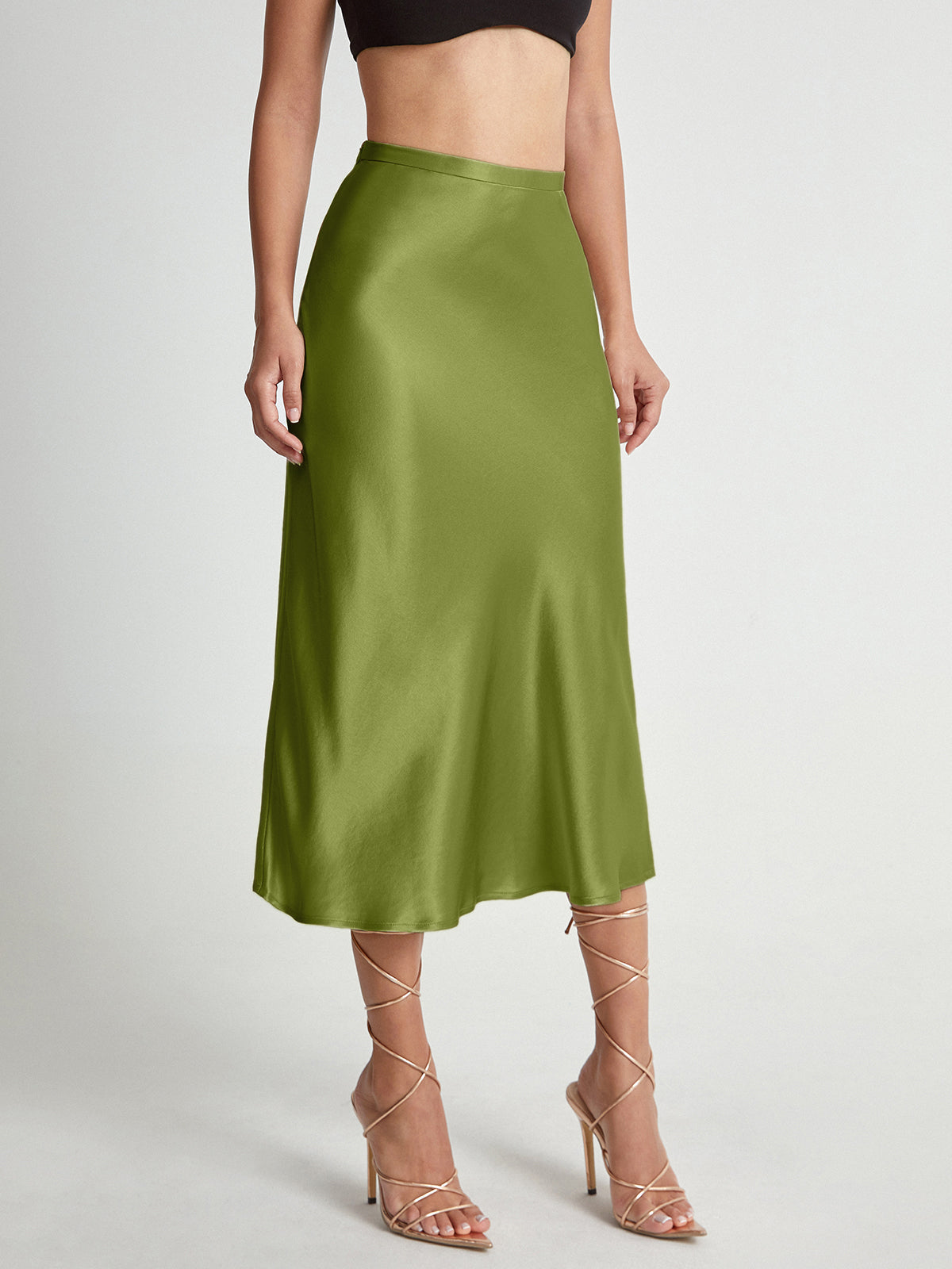 Elira | Satin Midi Nederdel Damer