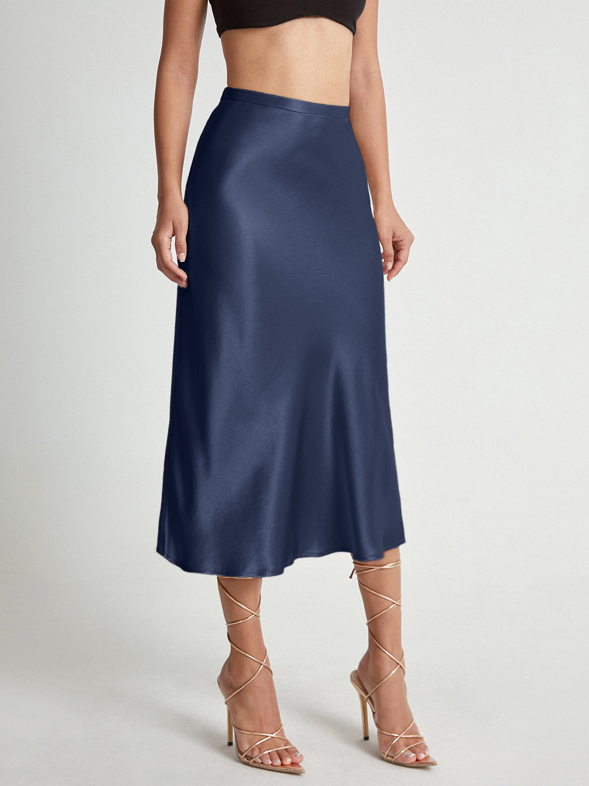 Elira | Satin Midi Nederdel Damer