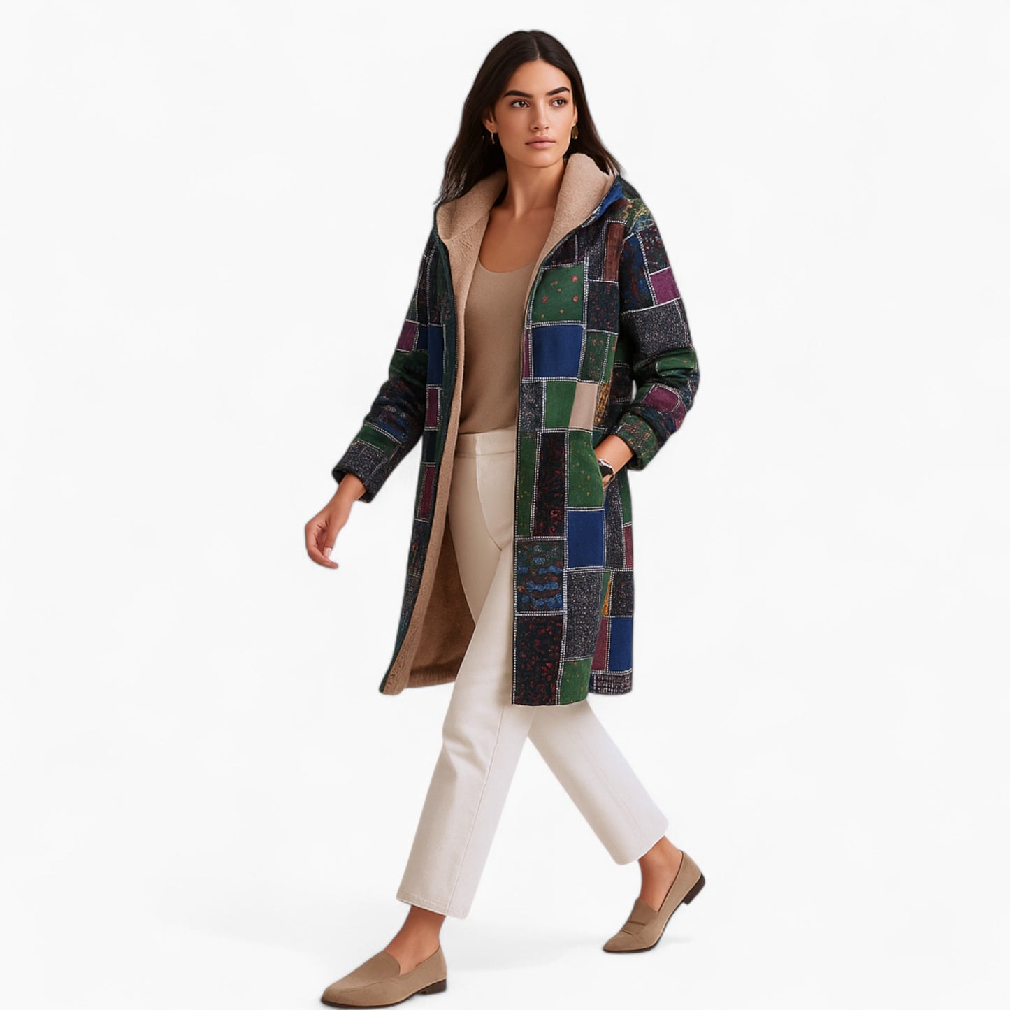 Amaris | Lang Patchwork Vinterjakke Damer