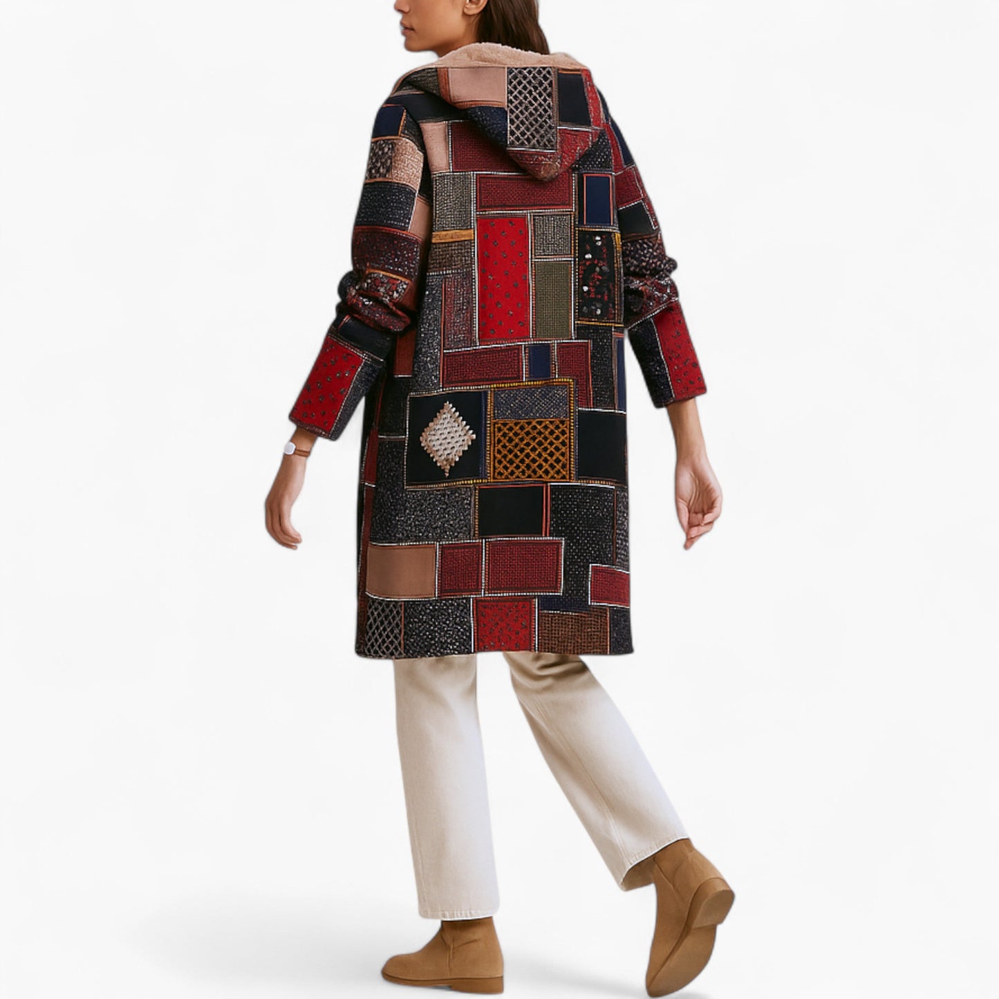 Amaris | Lang Patchwork Vinterjakke Damer