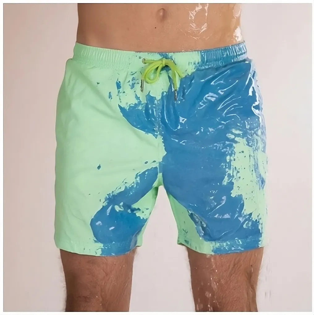 Raúl™ | Herrer Badebukser med Tie-Dye Print | Farverig Hurtigttørrende Badeshorts over Knæet