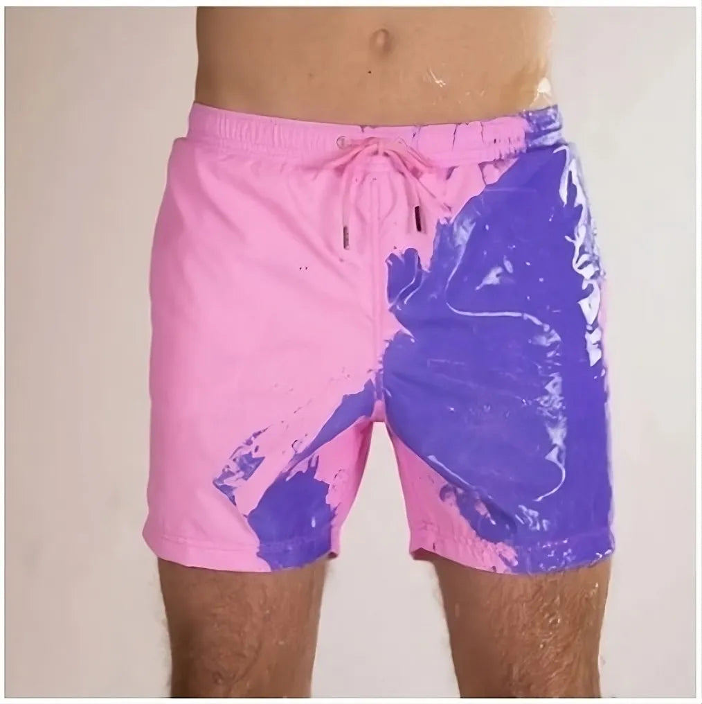 Raúl™ | Herrer Badebukser med Tie-Dye Print | Farverig Hurtigttørrende Badeshorts over Knæet
