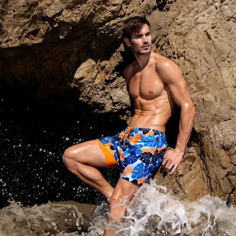 Thiago™ | Herrer Badebukser med Indershorts | Anti-Gnidning Badeshorts med Tætsiddende Foring og Hurtigttørrende Materiale