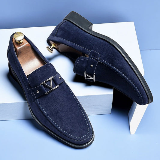 Antonio™ | Herrer Håndlavede Loafers i Ruskind med Gunmetal Spænder