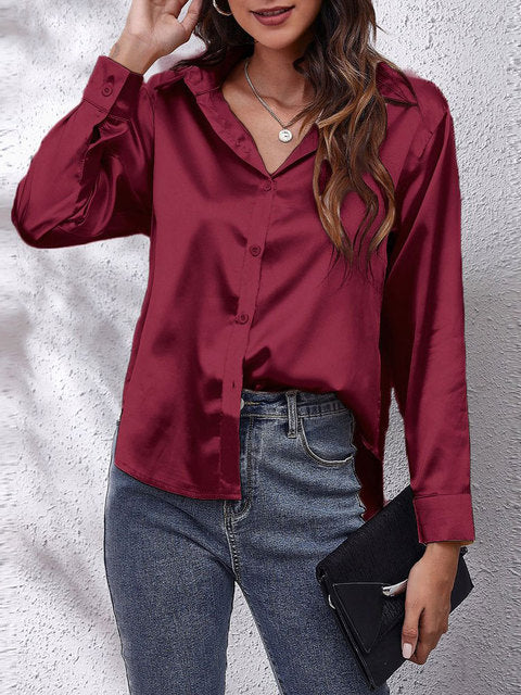 Selene | Satin Bluse
