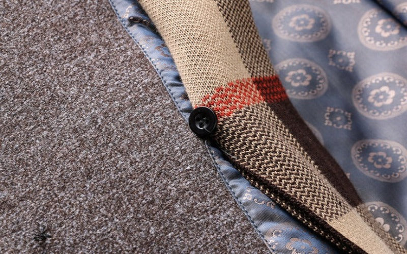 Laurence™ | Mænd Vindtæt Uldfrakke med Raffineret Tørklæde