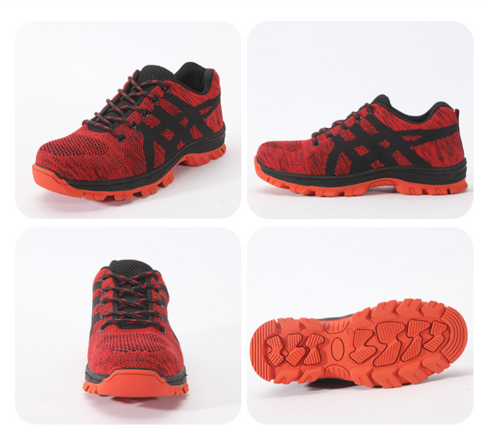 Fortanox™ | Herre Arbejdssko med Ståltå | Sporty Sikkerhedssko med Skridsikker Sål, Kevlar Mellemsål og Åndbart Mesh