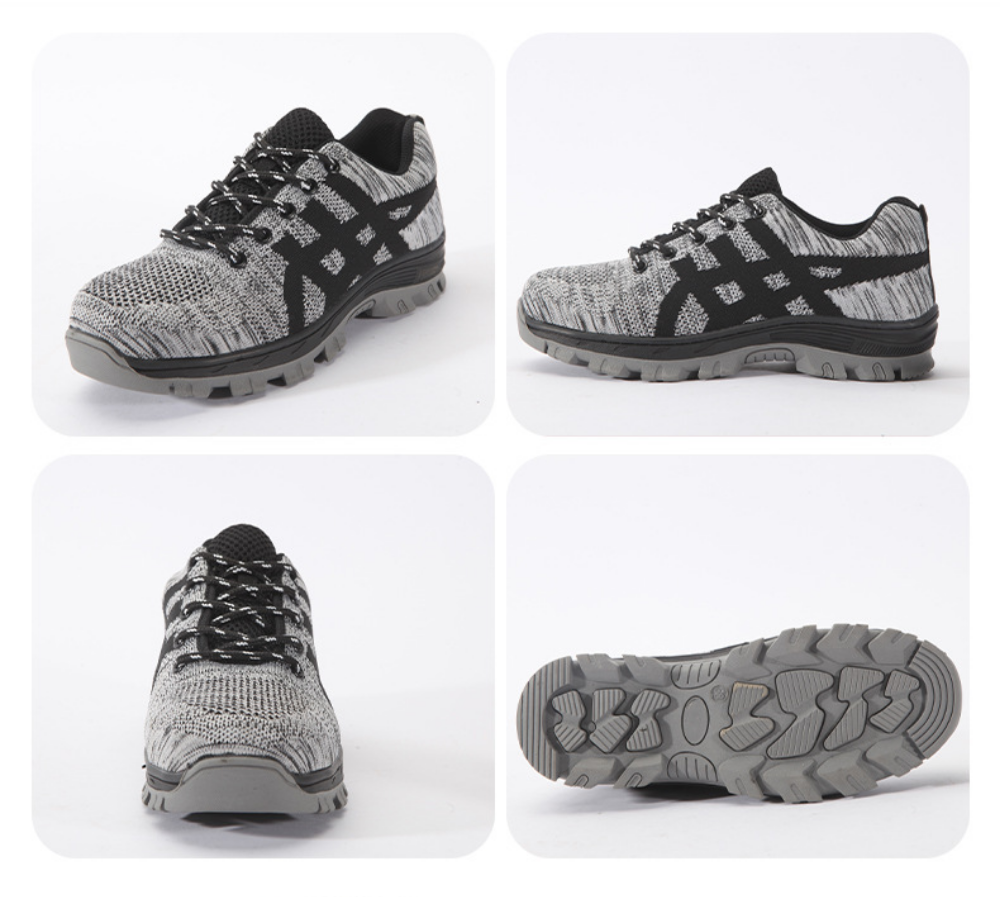 Fortanox™ | Herre Arbejdssko med Ståltå | Sporty Sikkerhedssko med Skridsikker Sål, Kevlar Mellemsål og Åndbart Mesh