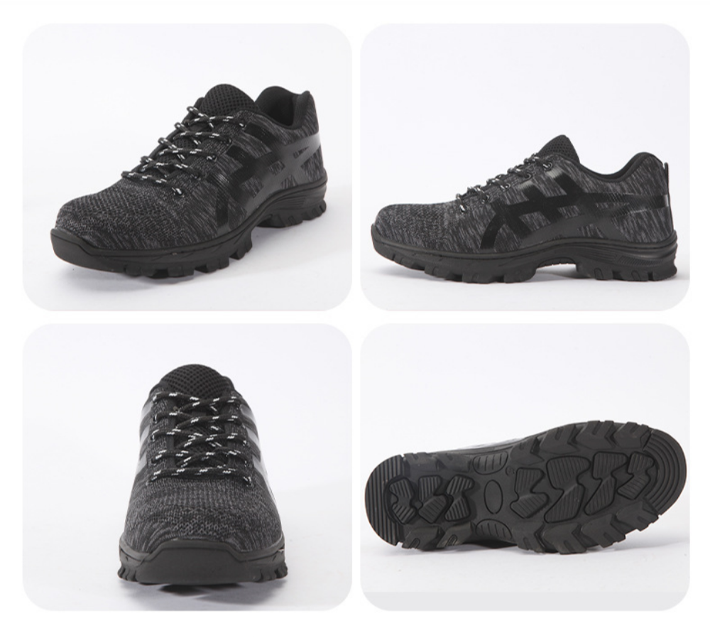 Fortanox™ | Herre Arbejdssko med Ståltå | Sporty Sikkerhedssko med Skridsikker Sål, Kevlar Mellemsål og Åndbart Mesh