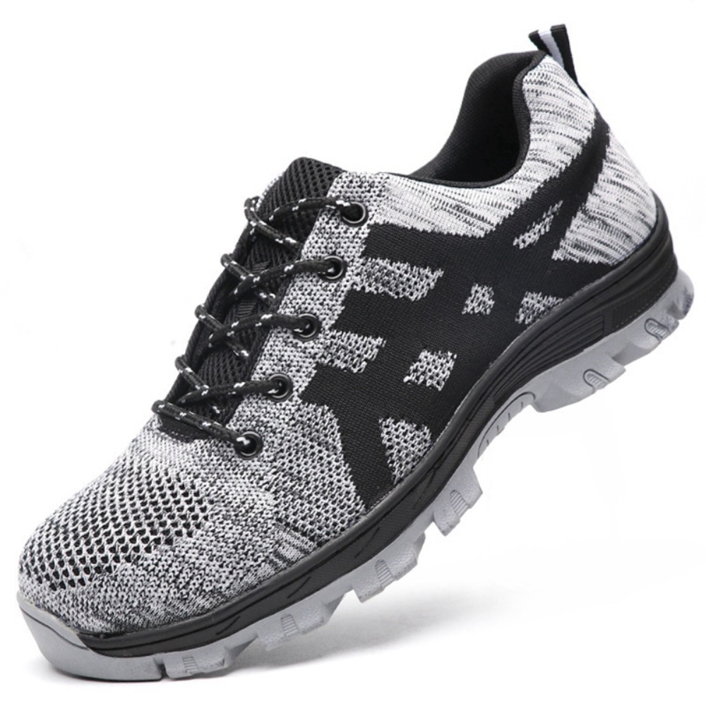 Fortanox™ | Herre Arbejdssko med Ståltå | Sporty Sikkerhedssko med Skridsikker Sål, Kevlar Mellemsål og Åndbart Mesh