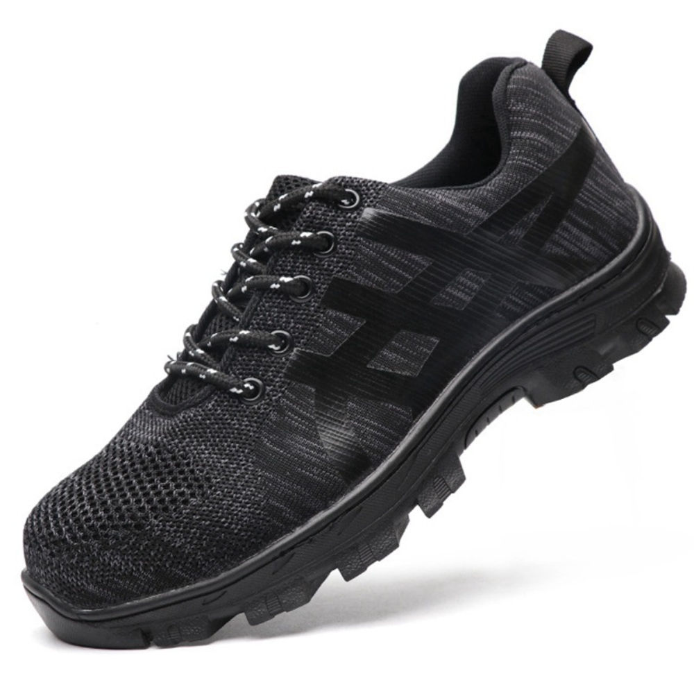 Fortanox™ | Herre Arbejdssko med Ståltå | Sporty Sikkerhedssko med Skridsikker Sål, Kevlar Mellemsål og Åndbart Mesh