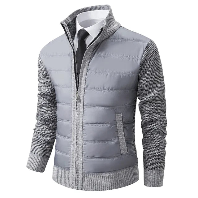 Mauro | Hybrid Herrejakke | Slim Fit Overgangsjakke med Strikkede Ærmer & Vatteret Front