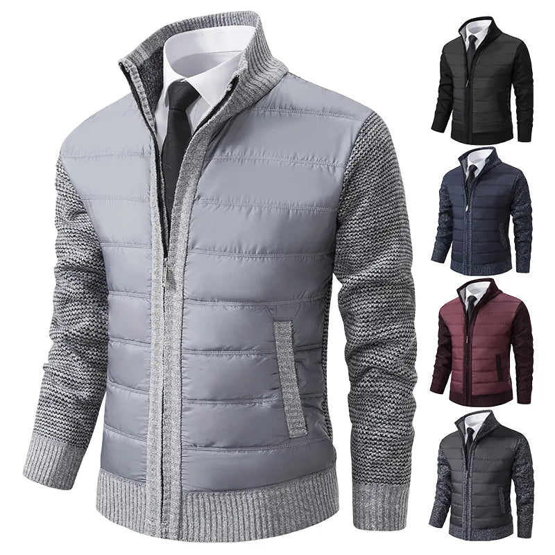 Mauro | Hybrid Herrejakke | Slim Fit Overgangsjakke med Strikkede Ærmer & Vatteret Front