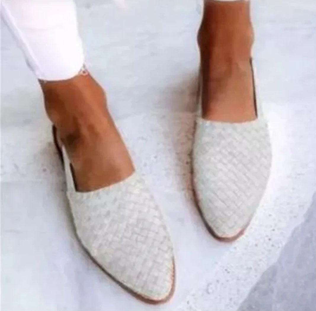 Aria | Damer Slingback Loafers | Flettet & Åben Hæl | Lav Hæl | Komfortabel & Trendy Sommertsko