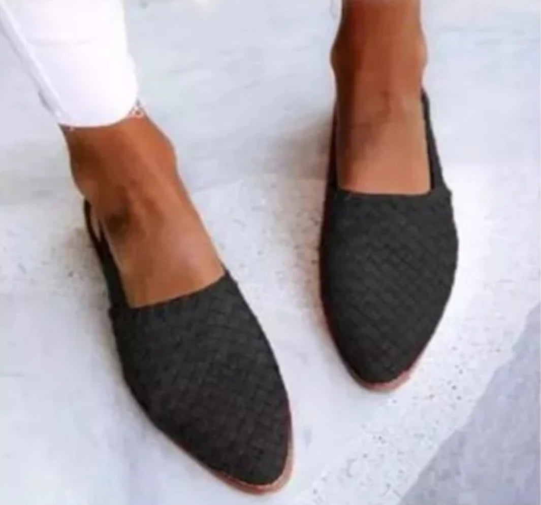 Aria | Damer Slingback Loafers | Flettet & Åben Hæl | Lav Hæl | Komfortabel & Trendy Sommertsko