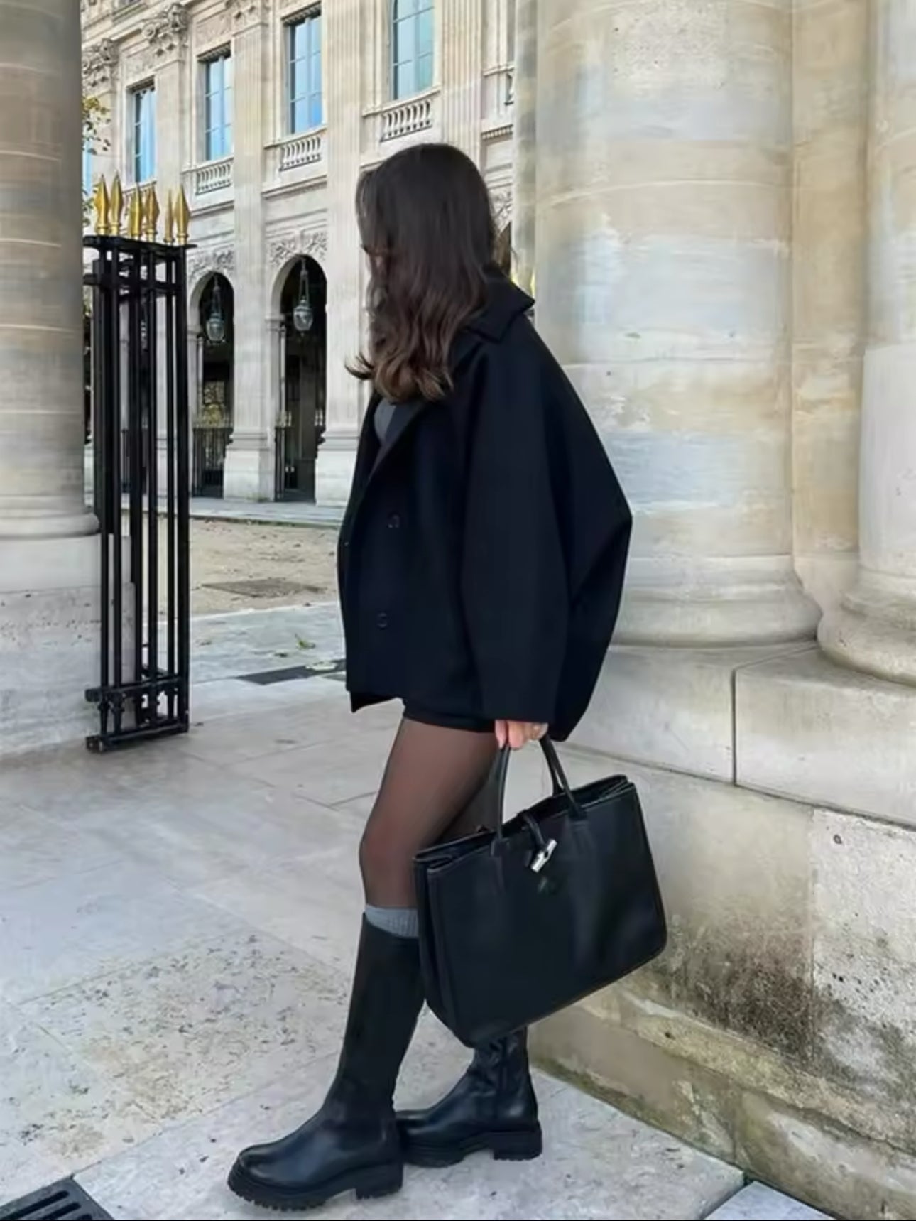 Eloisa™ | Damer Oversized Uldmix Frakke | Luksus & Knaplukning