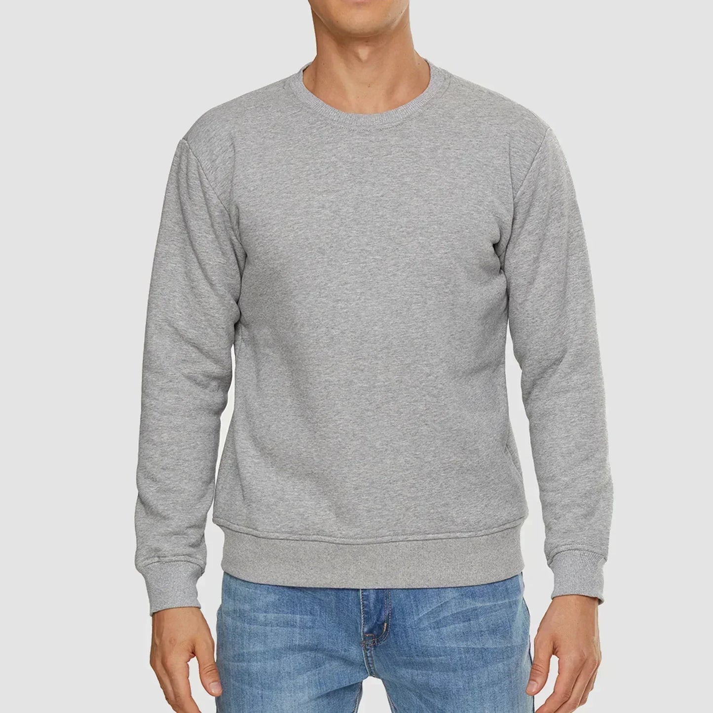 Mathias™ | Ensfarvet Herresweater med Blød Indvendig Foring