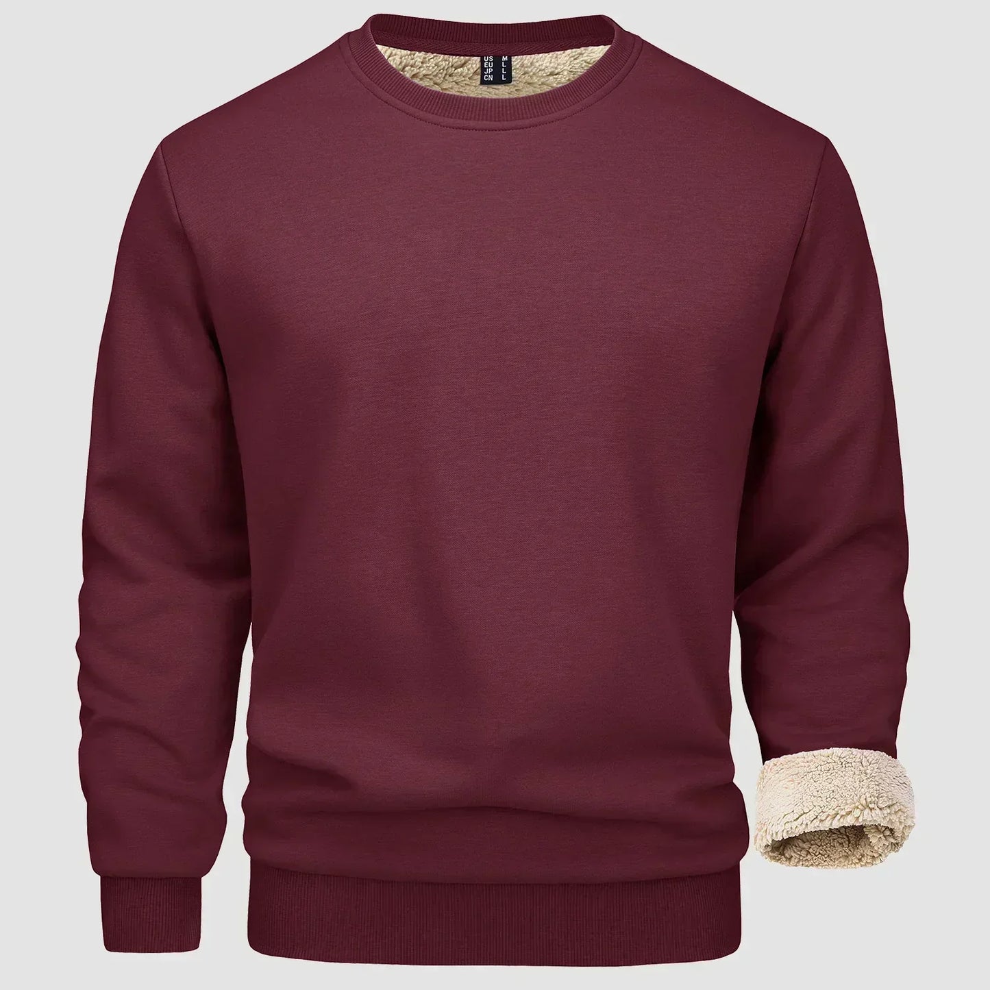 Mathias™ | Ensfarvet Herresweater med Blød Indvendig Foring
