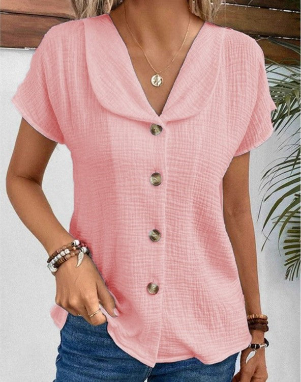 Laurent™ | Damer Chic Bluse med Elegant Krave, Knapper og Komfortabel Pasform
