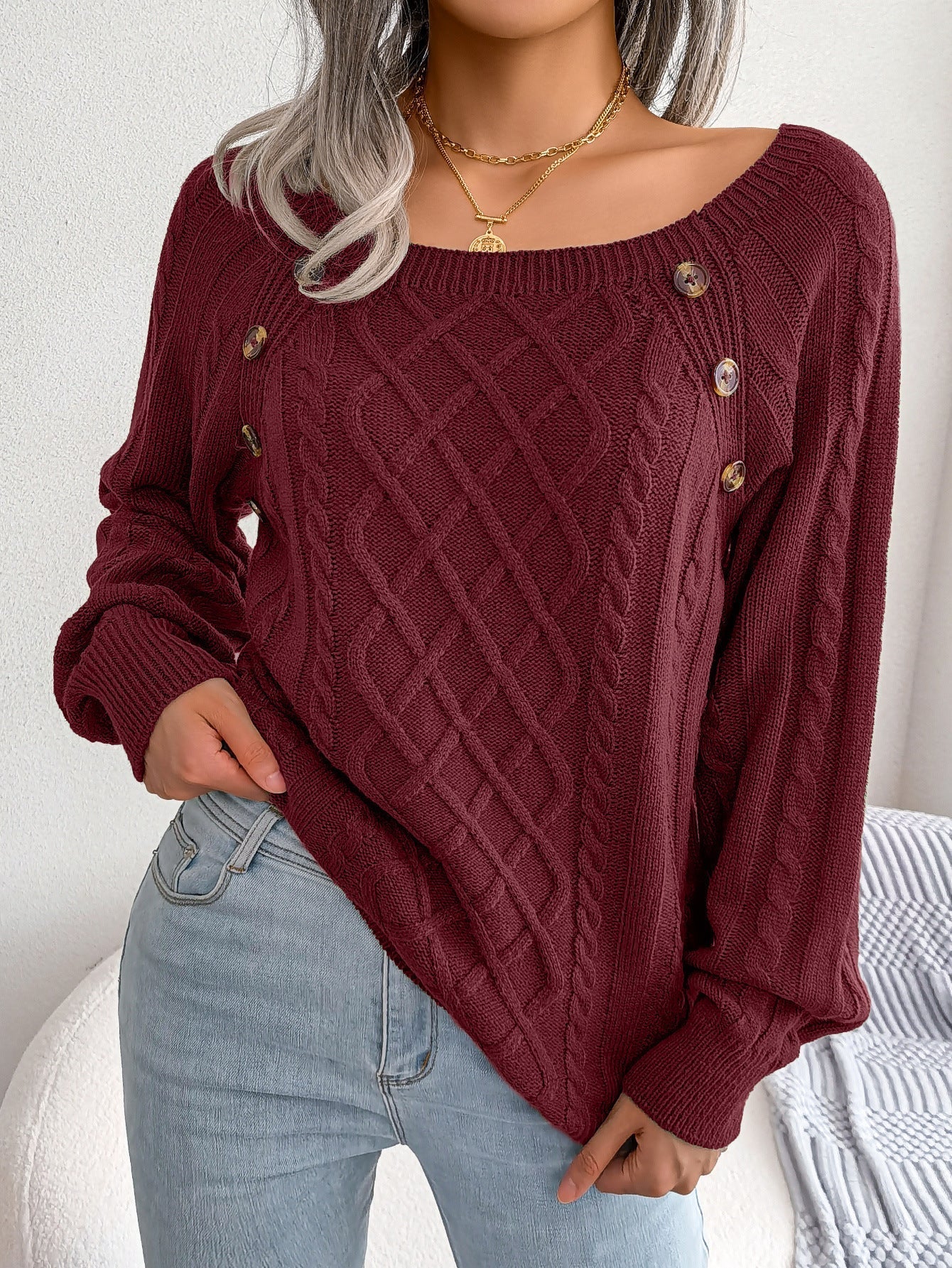 Élodie | Kabelstrikket Sweater Damer