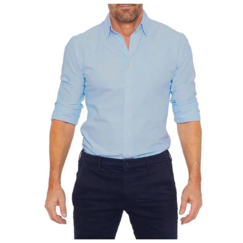 Roberto | Slim Fit Skjorte med Skjult Lynlås til Herrer