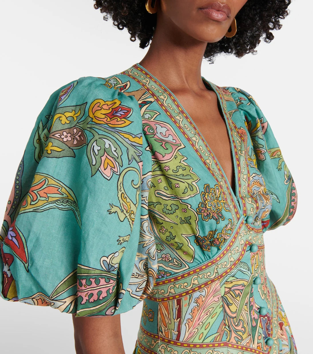 Soleia | Bohemian Maxi Kjole Damer | Let Sommerkjole | V-Hals | Svingende Paisley Print | Festival Strandkjole