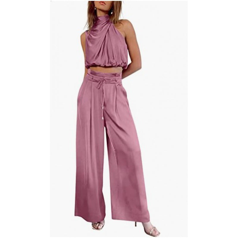 Valencia | Elegant To-Del Halterneck Top & Buksetaske Damer