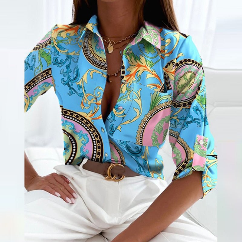 Luciana | Damebluse med Print og Lange Ærmer