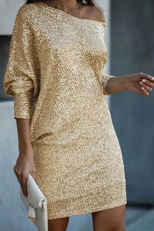 Aveline | Glitterkjole One-Shoulder Damer