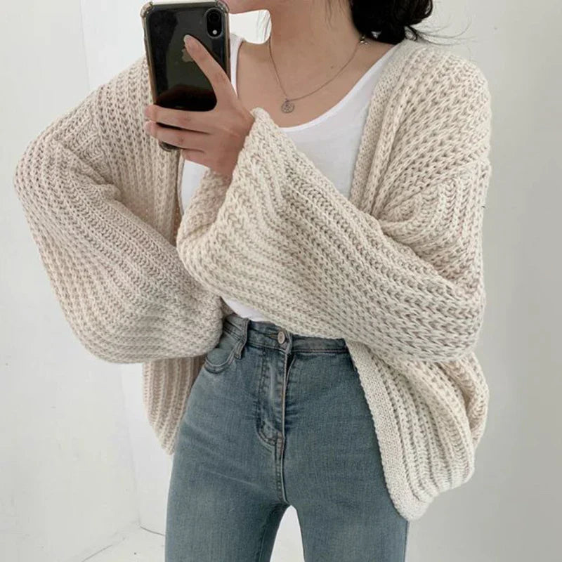 Aveline | Oversized Strikket Cardigan Damer