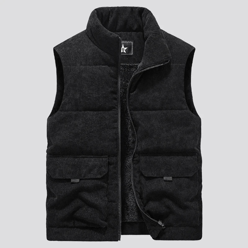 Edouard™ | Vatteret Herre Bodywarmer i Fløjl med Varm Fleeceforing