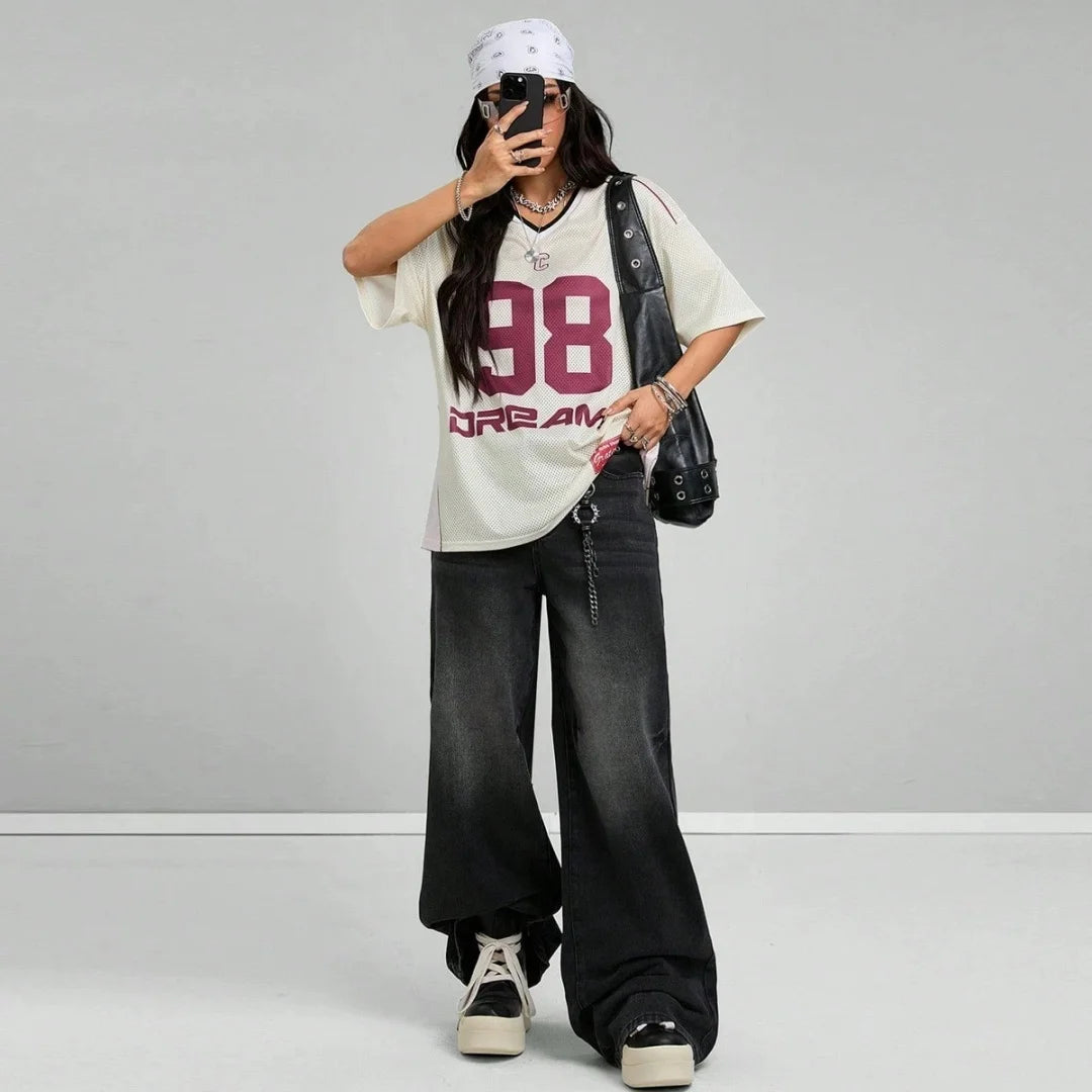 Vexa | Oversized Mesh Jersey Unisex med ‘98 DREAMY’-Print & Sporty Streetwear Look